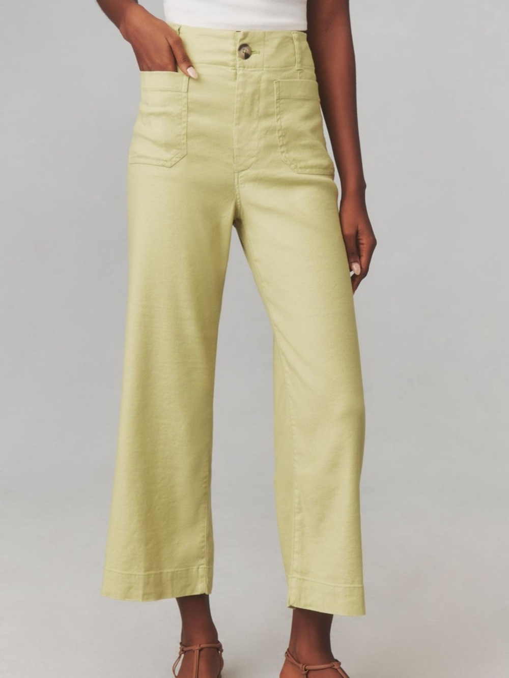 Maeve Colette European Linen Stretch Wide Leg Pants - Picture 4 of 11
